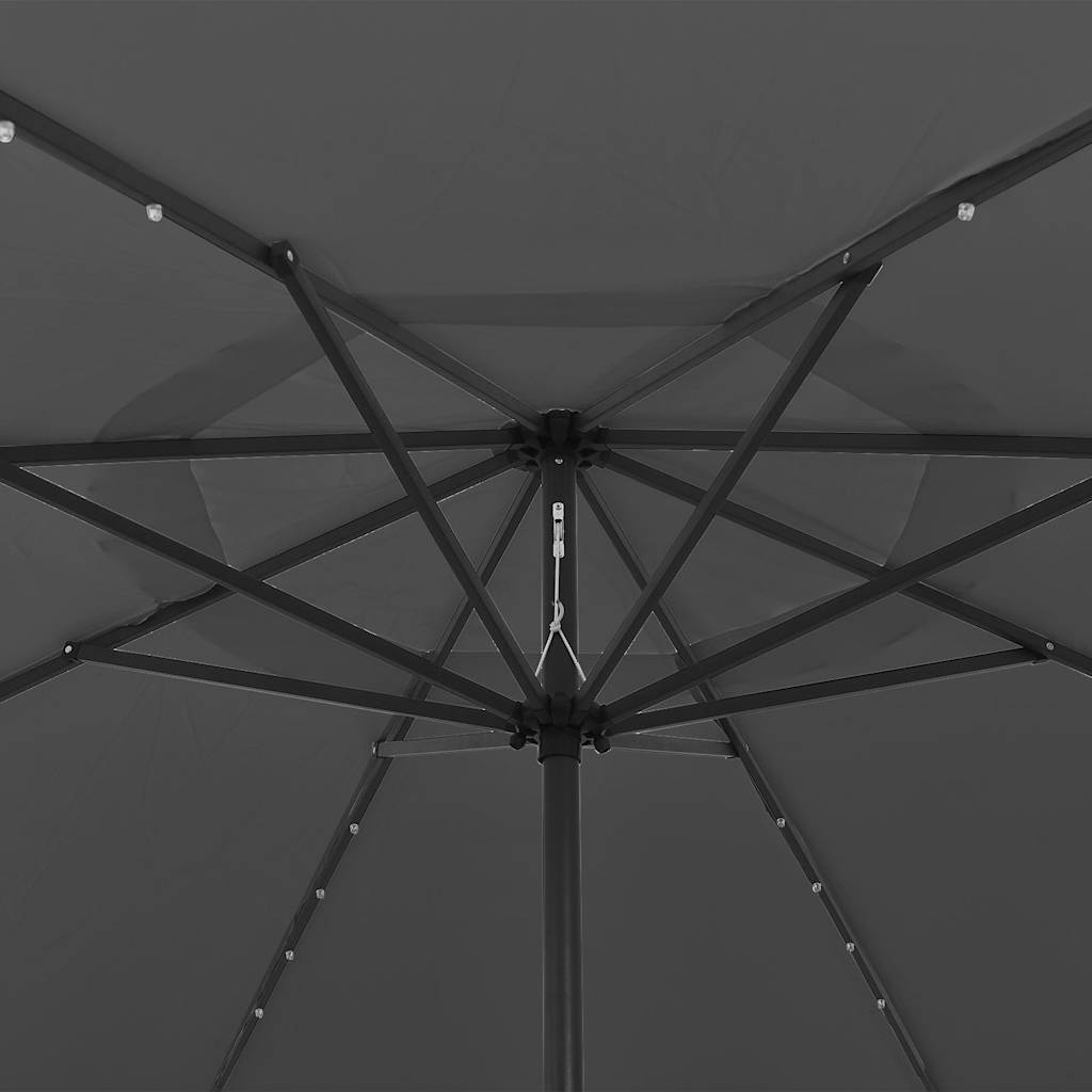Sonnenschirm mit LED-Beleuchtung 400 cm antracitgrå