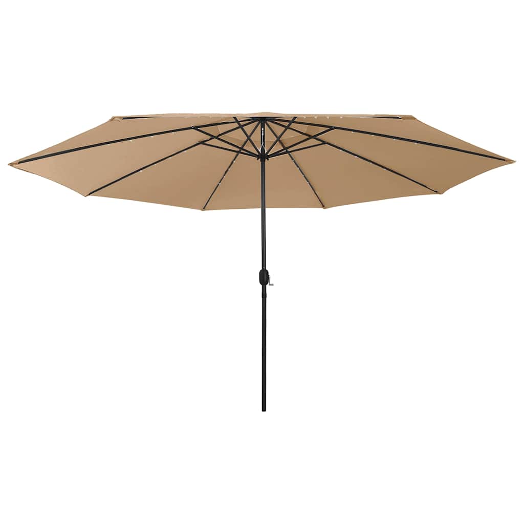 haveparasol med LED-lys 400 cm gråbrun