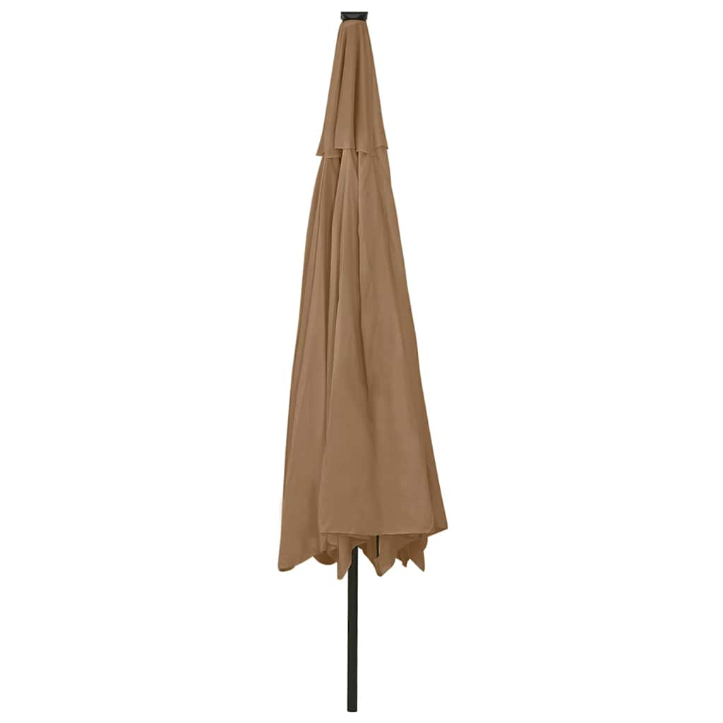 haveparasol med LED-lys 400 cm gråbrun