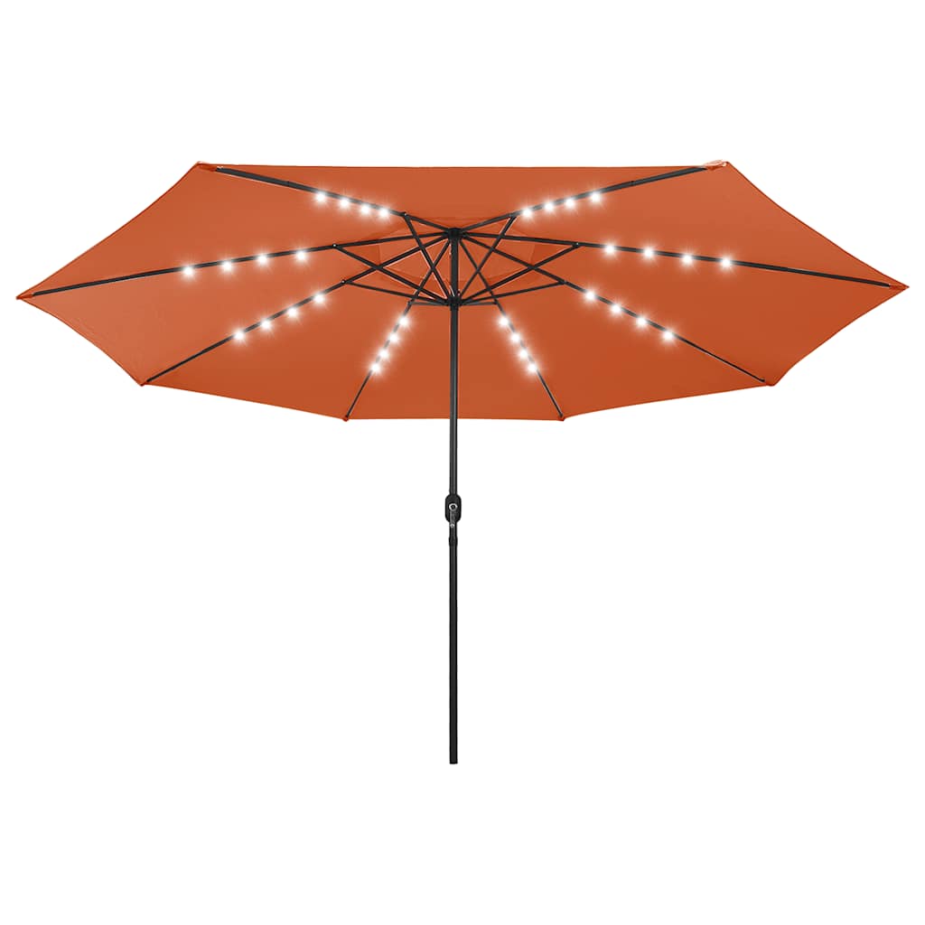 Sonnenschirm mit LED-Beleuchtung 400 cm terracottafarvet