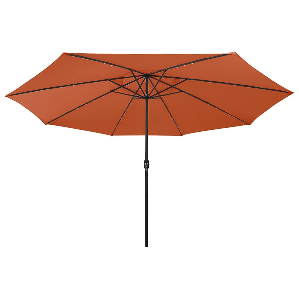 Sonnenschirm mit LED-Beleuchtung 400 cm terracottafarvet