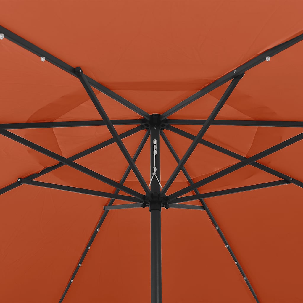Sonnenschirm mit LED-Beleuchtung 400 cm terracottafarvet