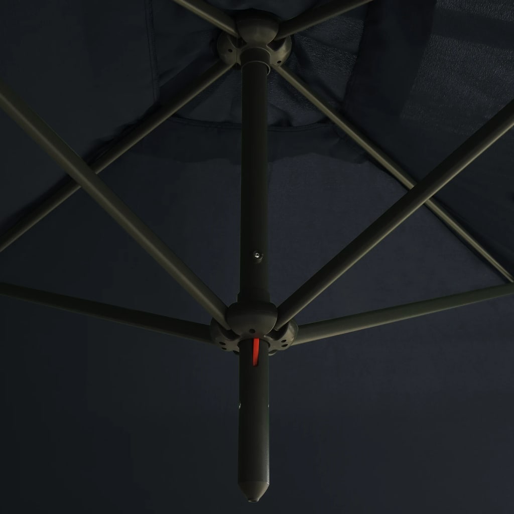dobbelt parasol 600x300 cm stålstang antracitgrå