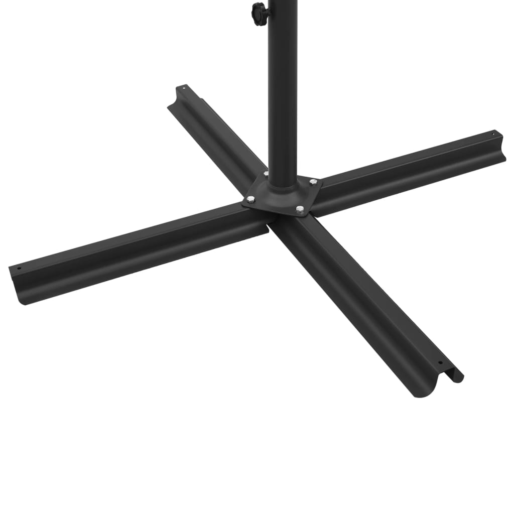 dobbelt parasol 600x300 cm stålstang sort
