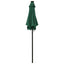 parasol med LED-lys 200x211 cm aluminium grøn