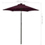 parasol med LED-lys 200x211 cm aluminium bordeauxrød