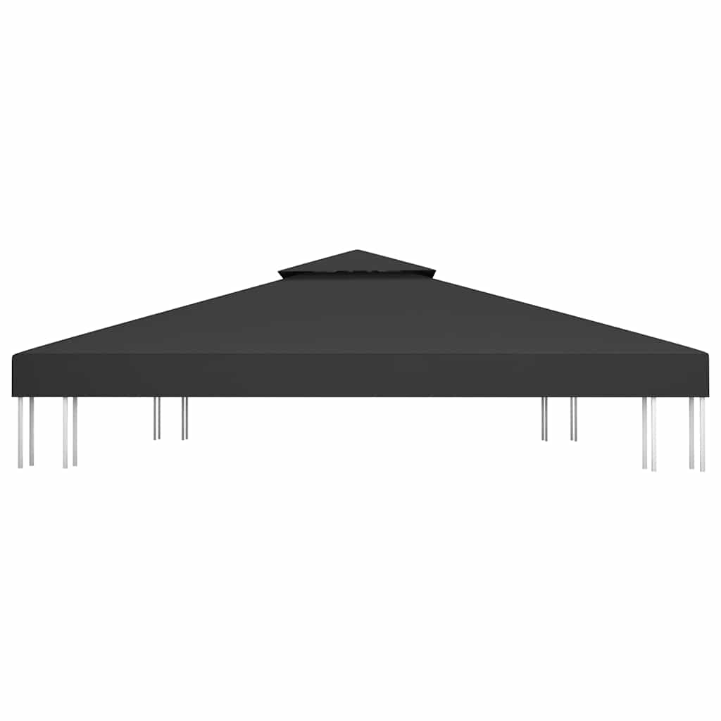 pavillontopdække i 2 lag 310 g/m² 4x3 m sort