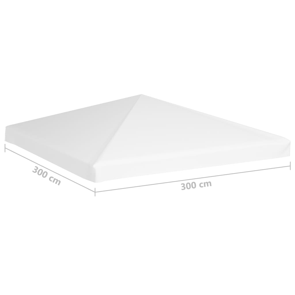 pavillontopdække 270 g/m² 3x3 m hvid
