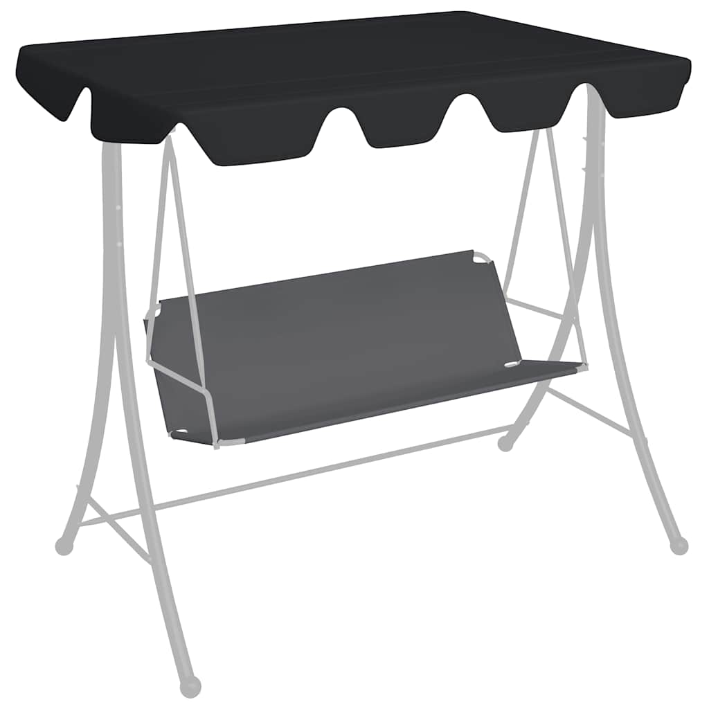 baldakin til havegynge 188/168x145/110 cm sort