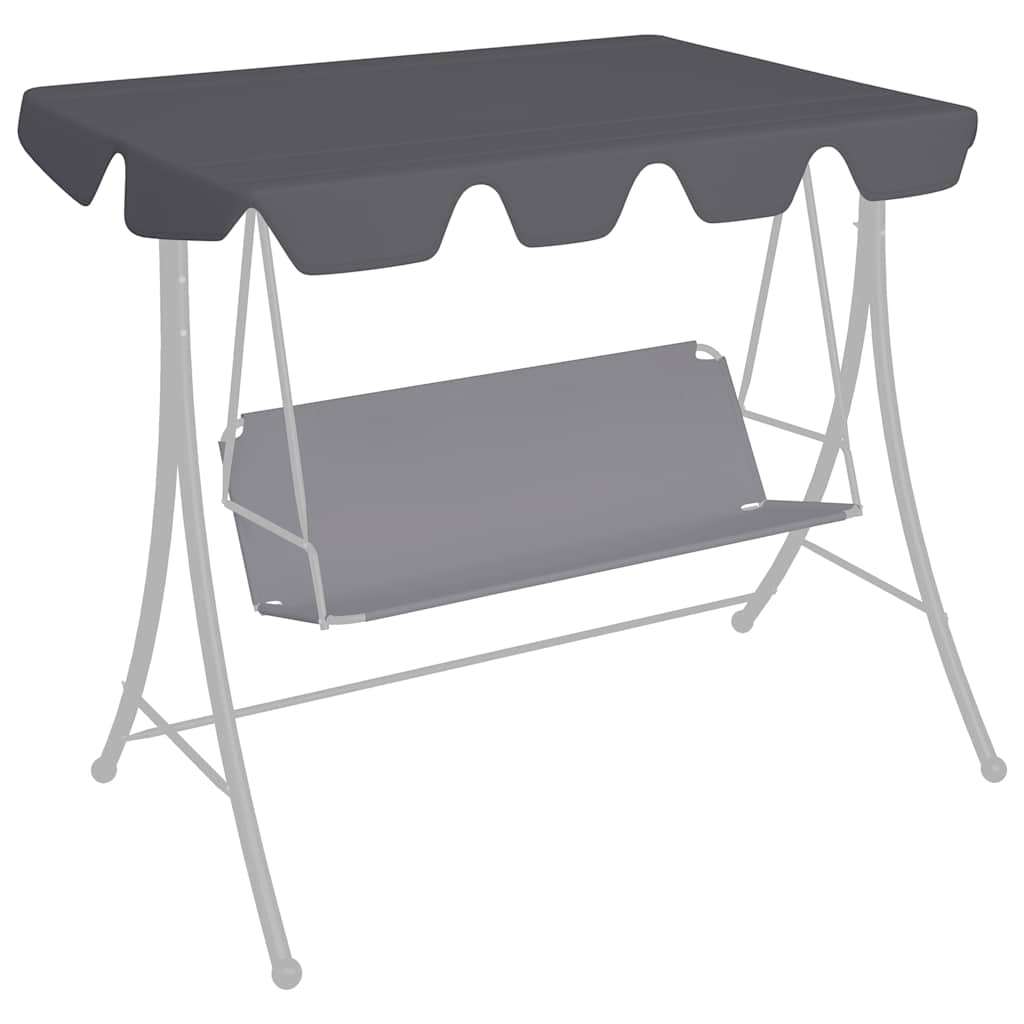 baldakin til havegynge 150/130x105/70 cm antracitgrå