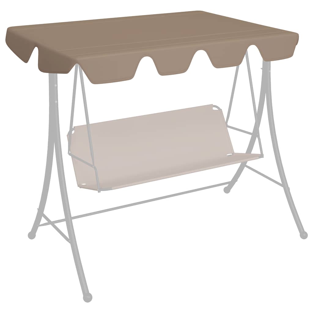 baldakin til havegynge 150/130x105/70 cm gråbrun