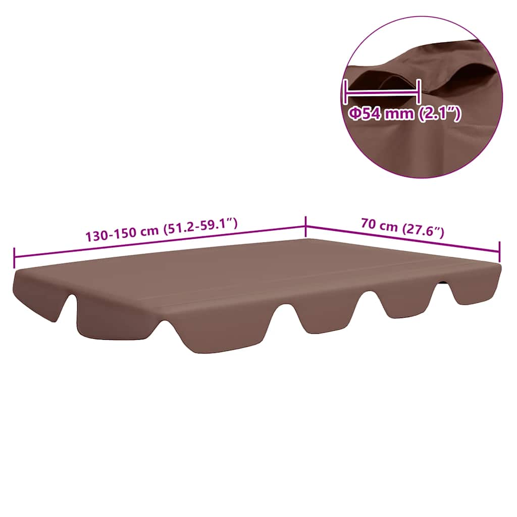 baldakin til havegynge 150/130x105/70 cm brun