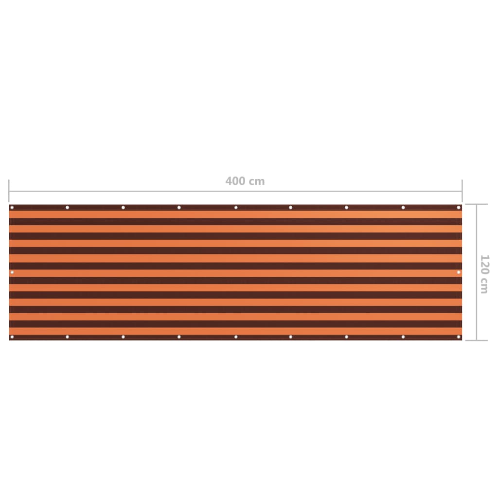 altanafskærmning 120x400 cm oxfordstof orange og brun
