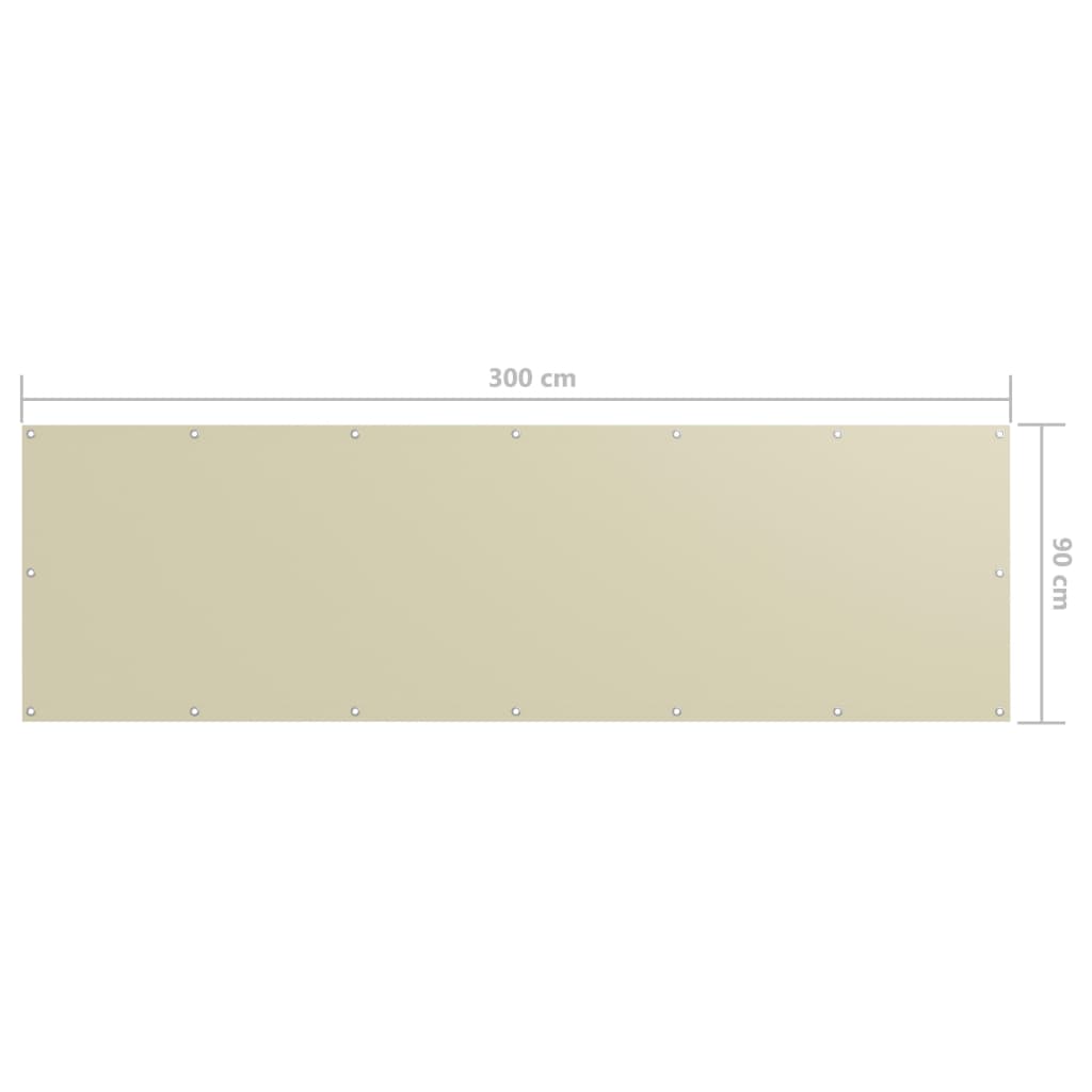 altanafskærmning 90x300 cm oxfordstof cremefarvet