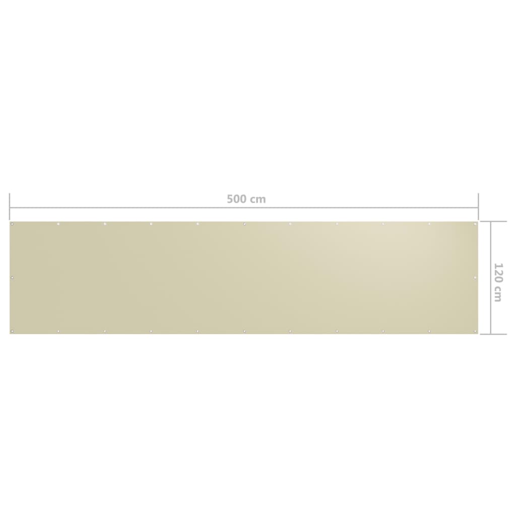 altanafskærmning 120x500 cm oxfordstof cremefarvet
