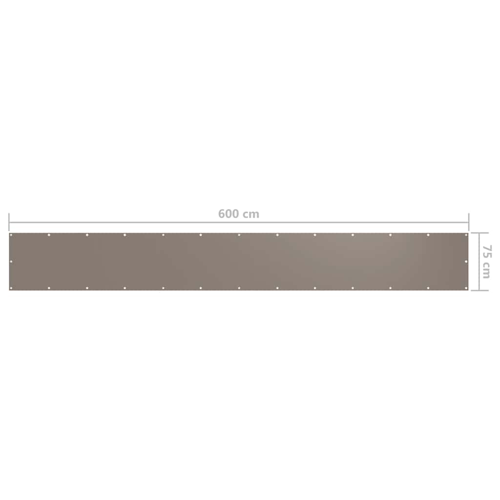 altanafskærmning 75x600 cm oxfordstof gråbrun