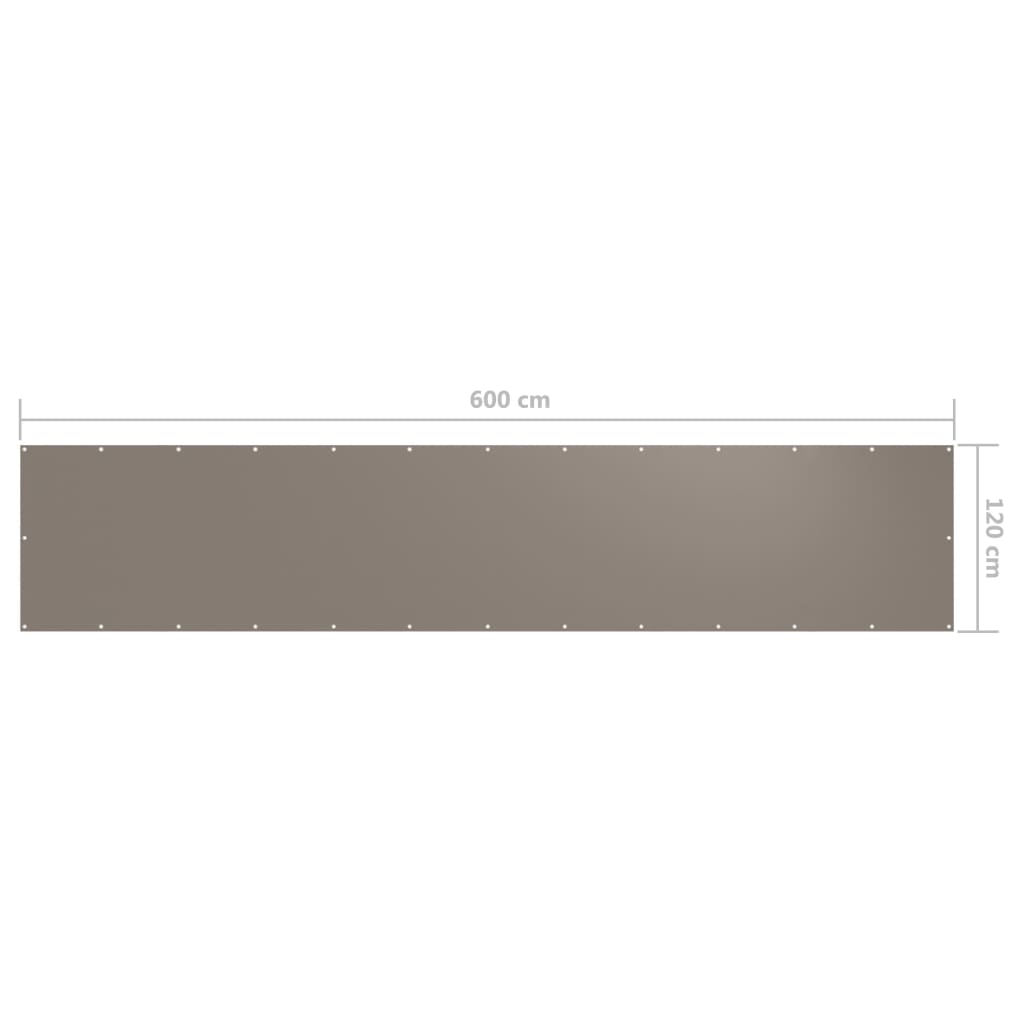 altanafskærmning 120x600 cm oxfordstof gråbrun