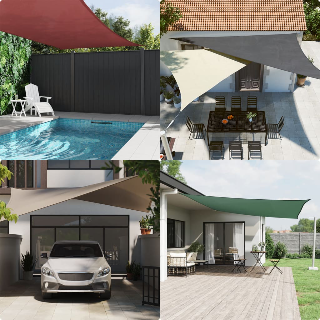 solsejl 3,5x4,5 m rektangulær oxfordstof antracitgrå
