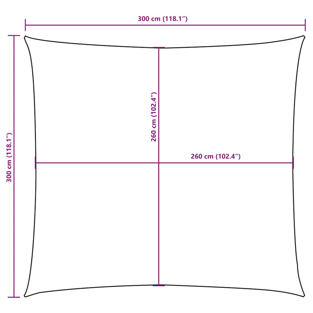 solsejl 3x3 m firkantet oxfordstof beige
