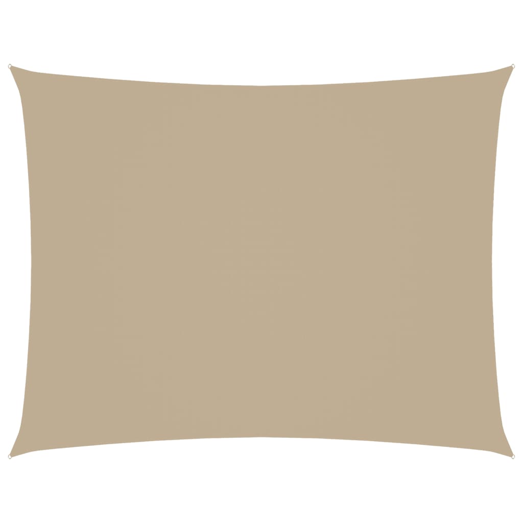 solsejl 3,5x4,5 m rektangulær oxfordstof beige