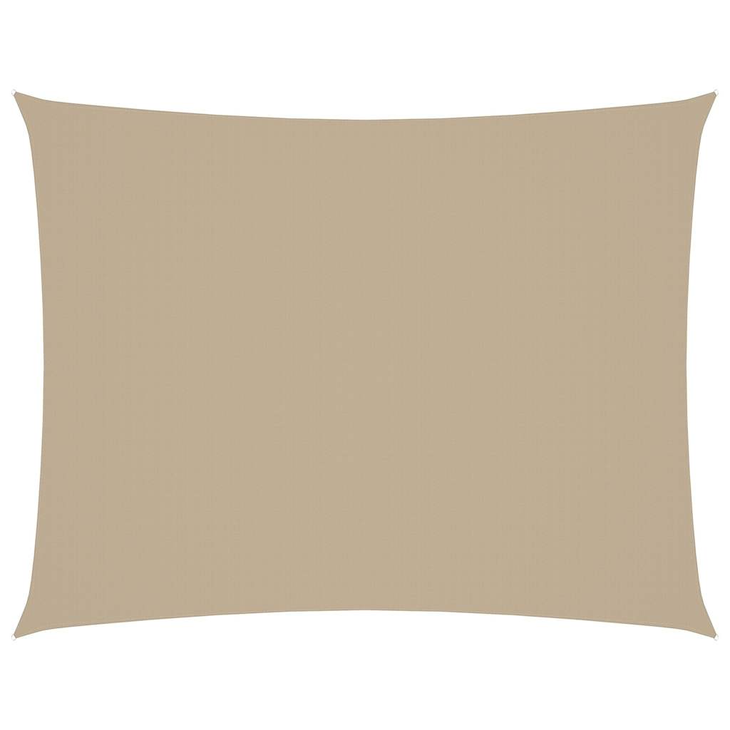 solsejl 6x7 m rektangulær oxfordstof beige