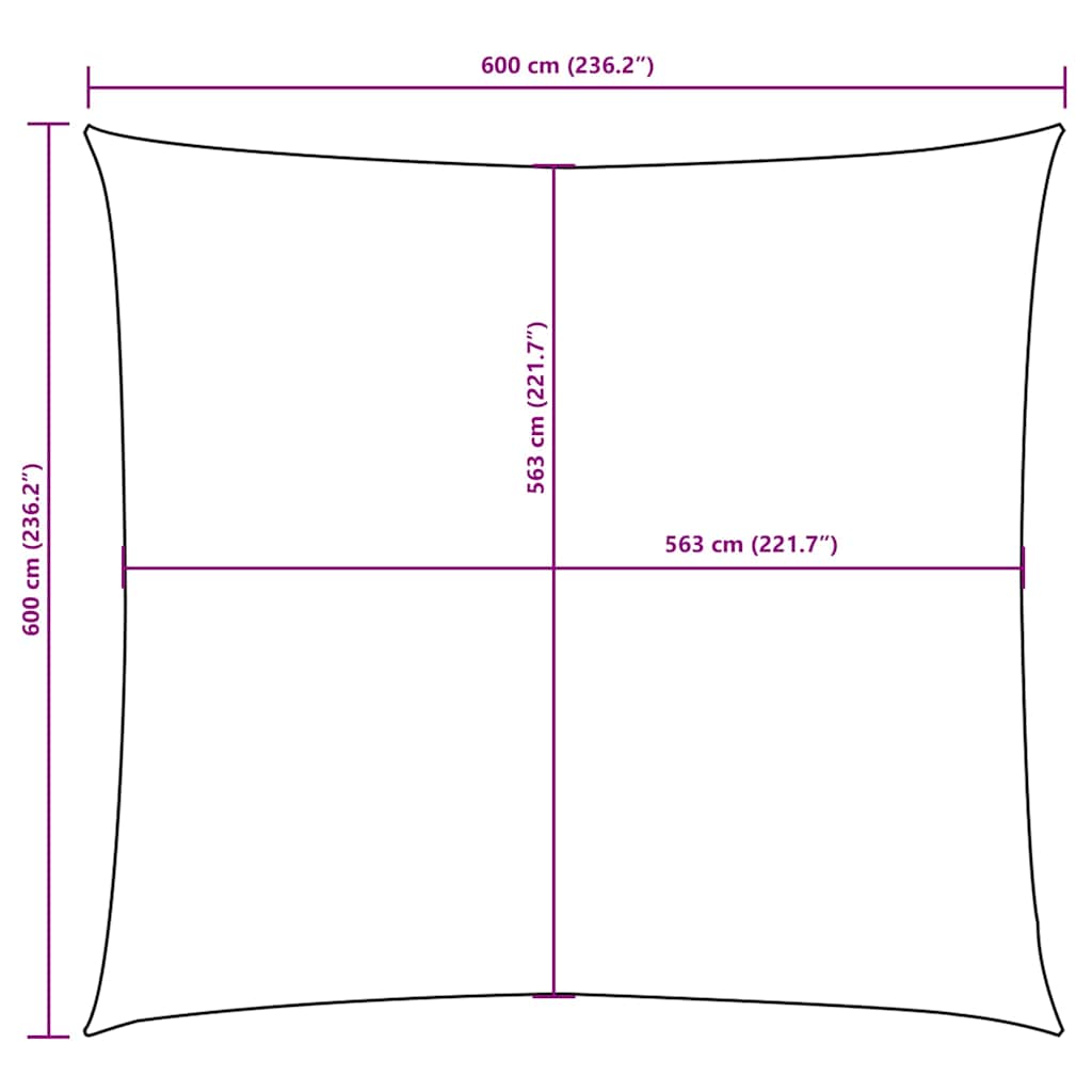 solsejl 6x6 m firkantet oxfordstof terrakotta