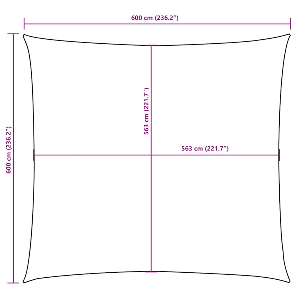 solsejl 6x6 m firkantet oxfordstof gul