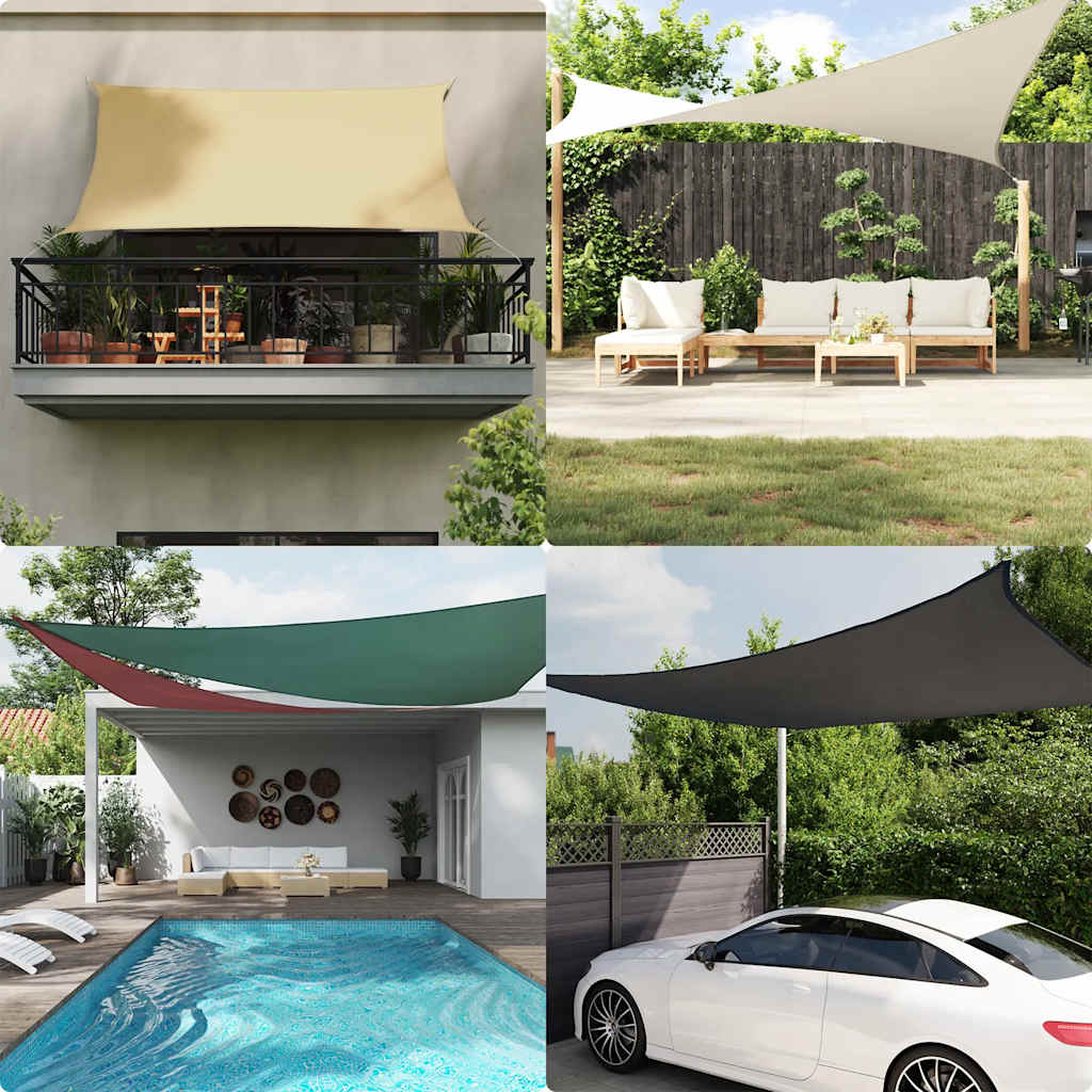 solsejl 4x6 m rektangulær oxfordstof rød