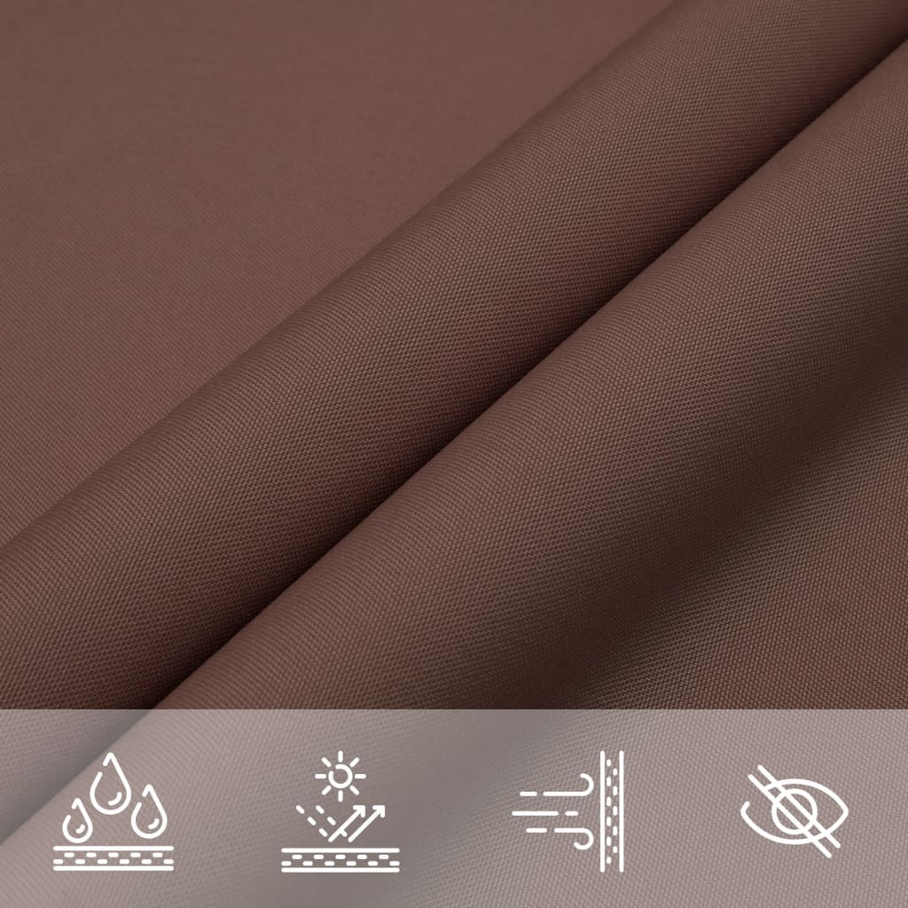 solsejl 3x3x4,24 m trekantet oxfordstof brun