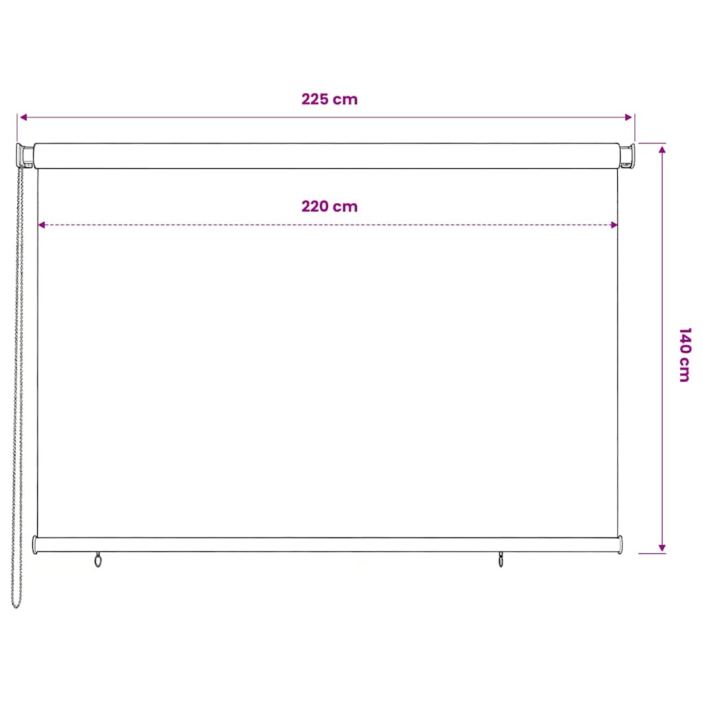 udendørs rullegardin 225 (B) x 140 (H) cm HDPE terracottafarvet