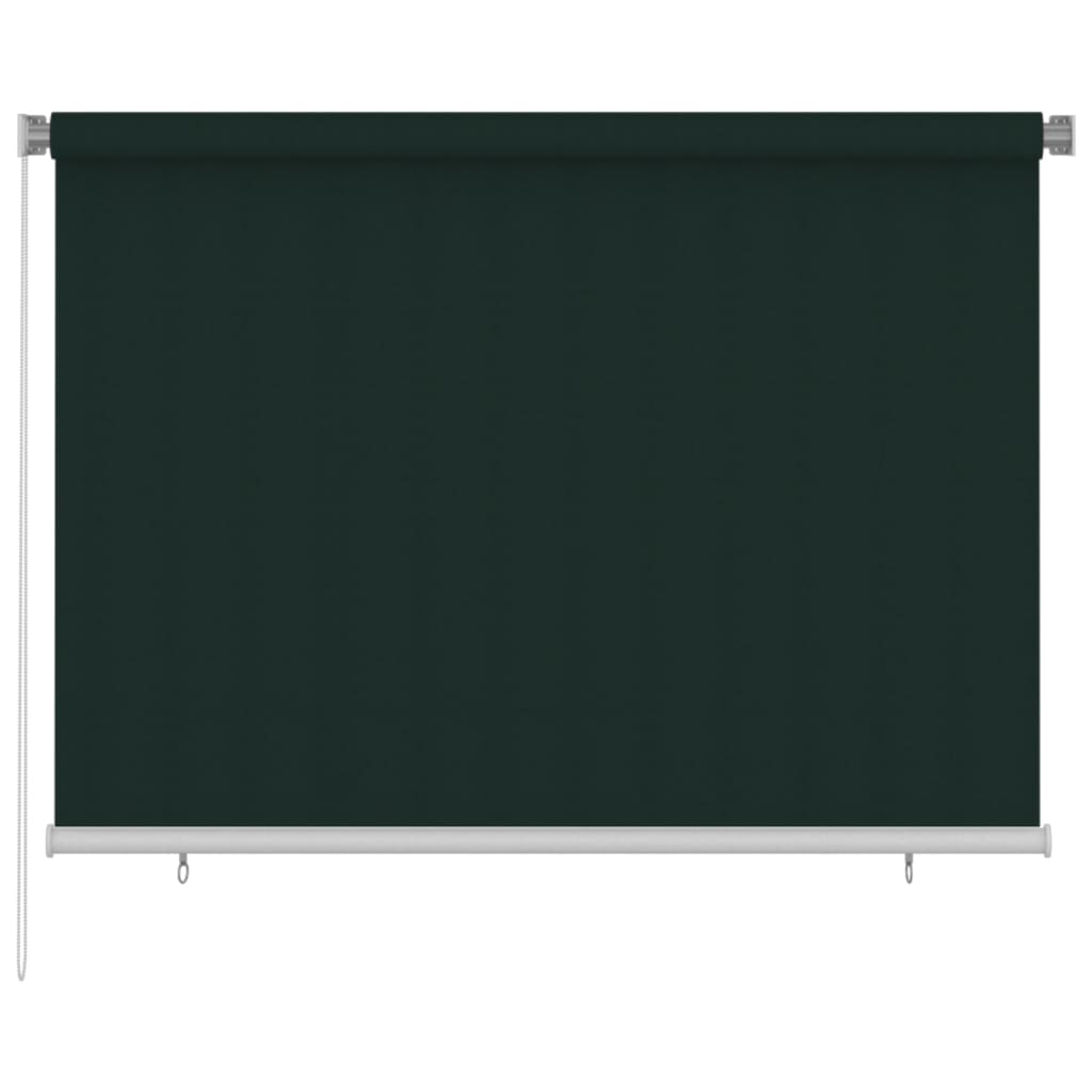 udendørs rullegardin 205 (B) x 140 (H) cm HDPE mørkegrøn