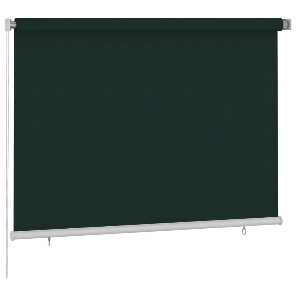 udendørs rullegardin 205 (B) x 140 (H) cm HDPE mørkegrøn
