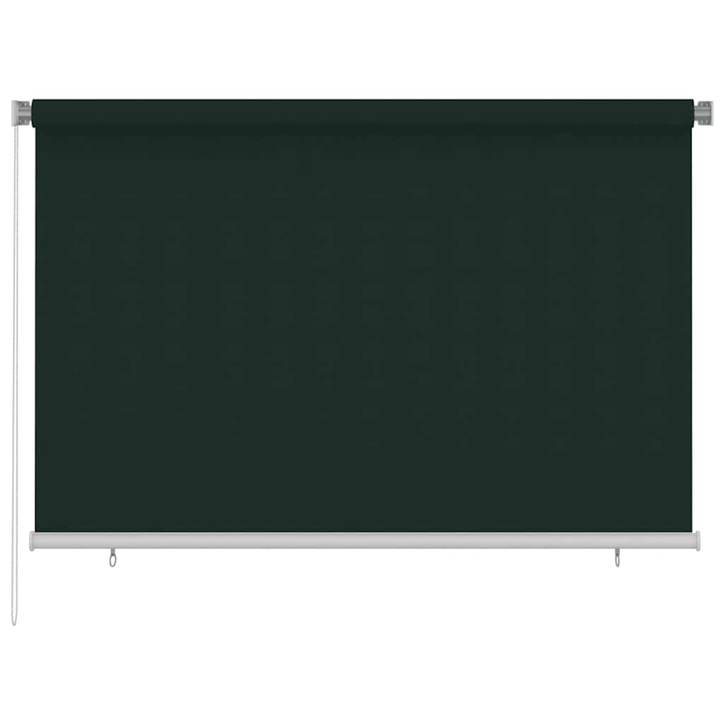 udendørs rullegardin 225 (B) x 140 (H) cm HDPE mørkegrøn