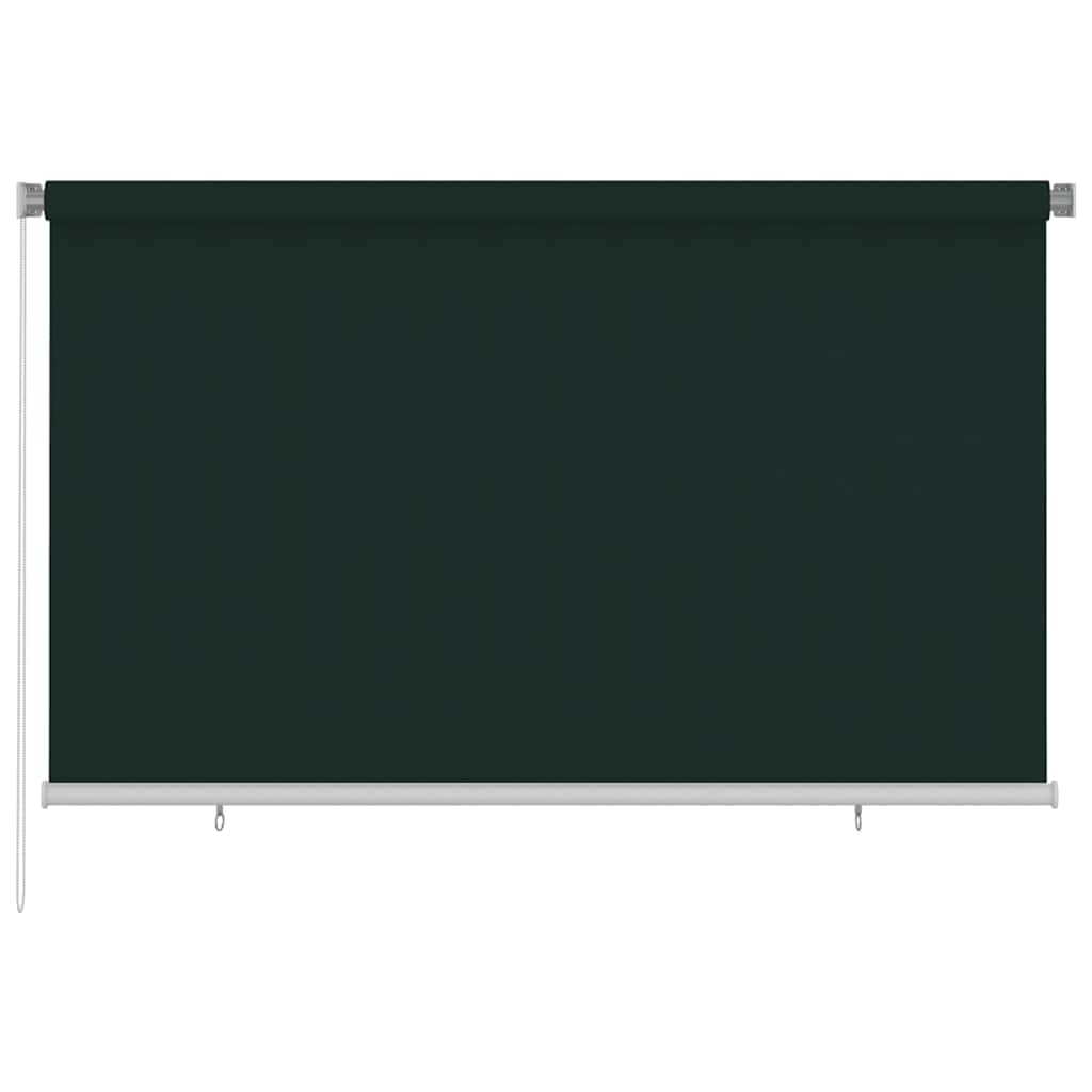 udendørs rullegardin 245 (B) x 140 (H) cm HDPE mørkegrøn