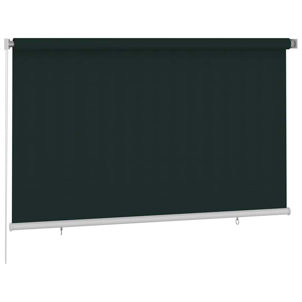 udendørs rullegardin 245 (B) x 140 (H) cm HDPE mørkegrøn