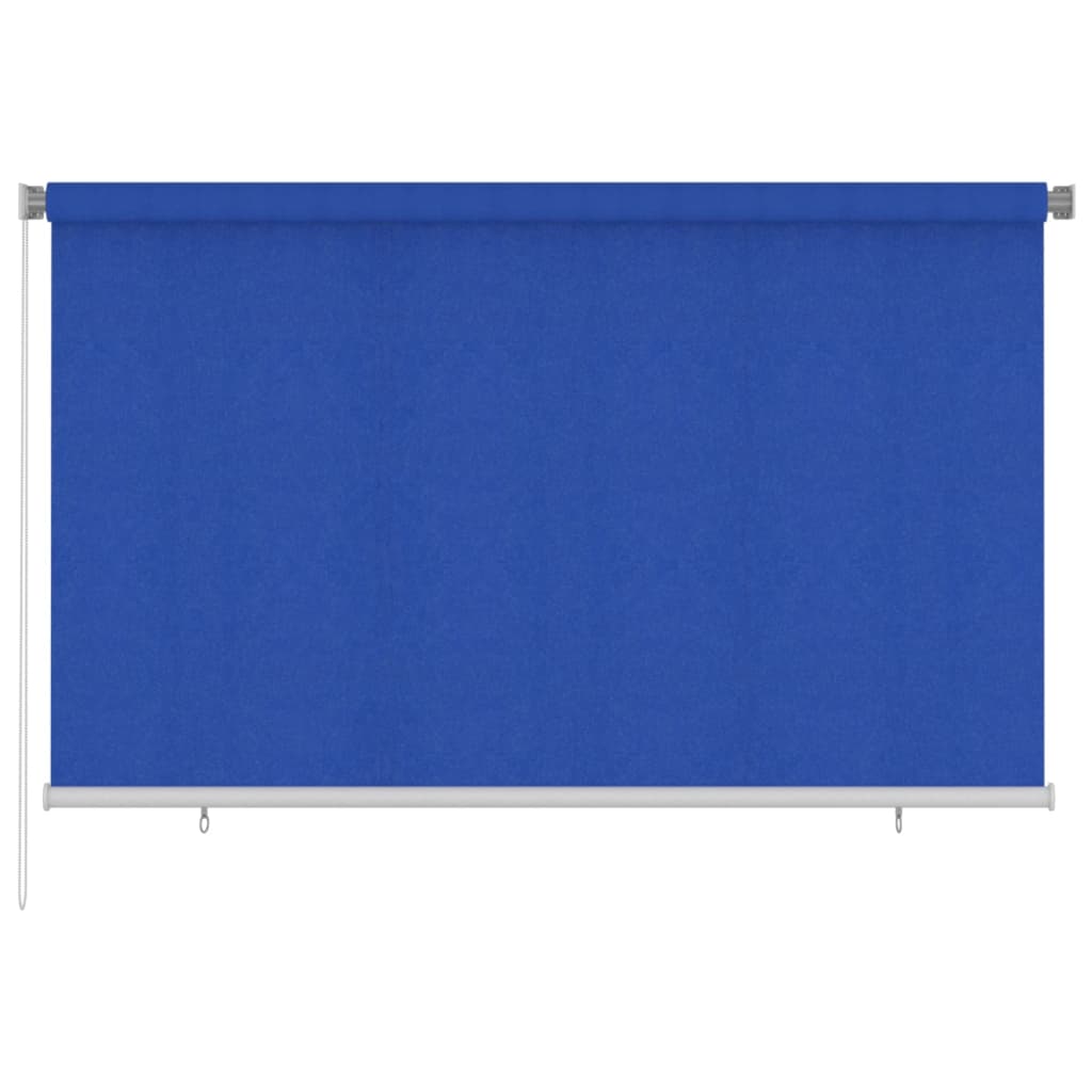 udendørs rullegardin 245 (B) x 140 (H) cm HDPE blå