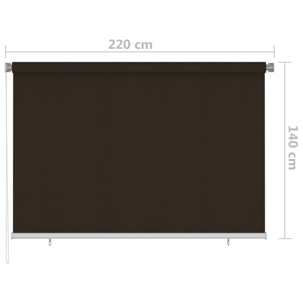 udendørs rullegardin 225 (B) x 140 (H) cm brun