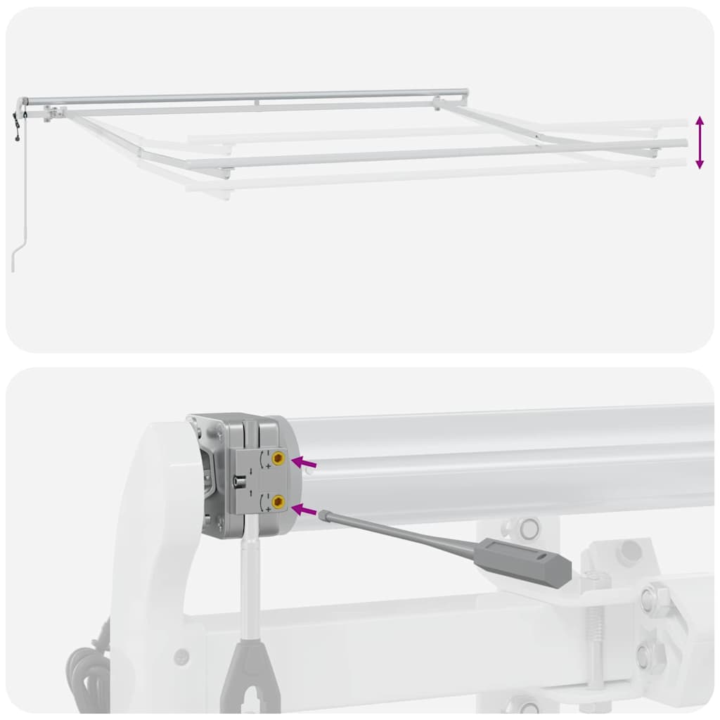 Markiseramme Hvid 300 x 250 cm Aluminium