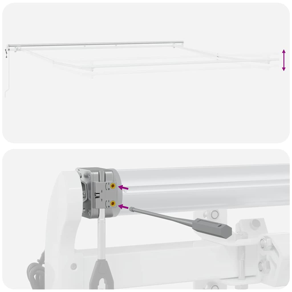 Markiseramme Hvid 400 × 350 cm Aluminium