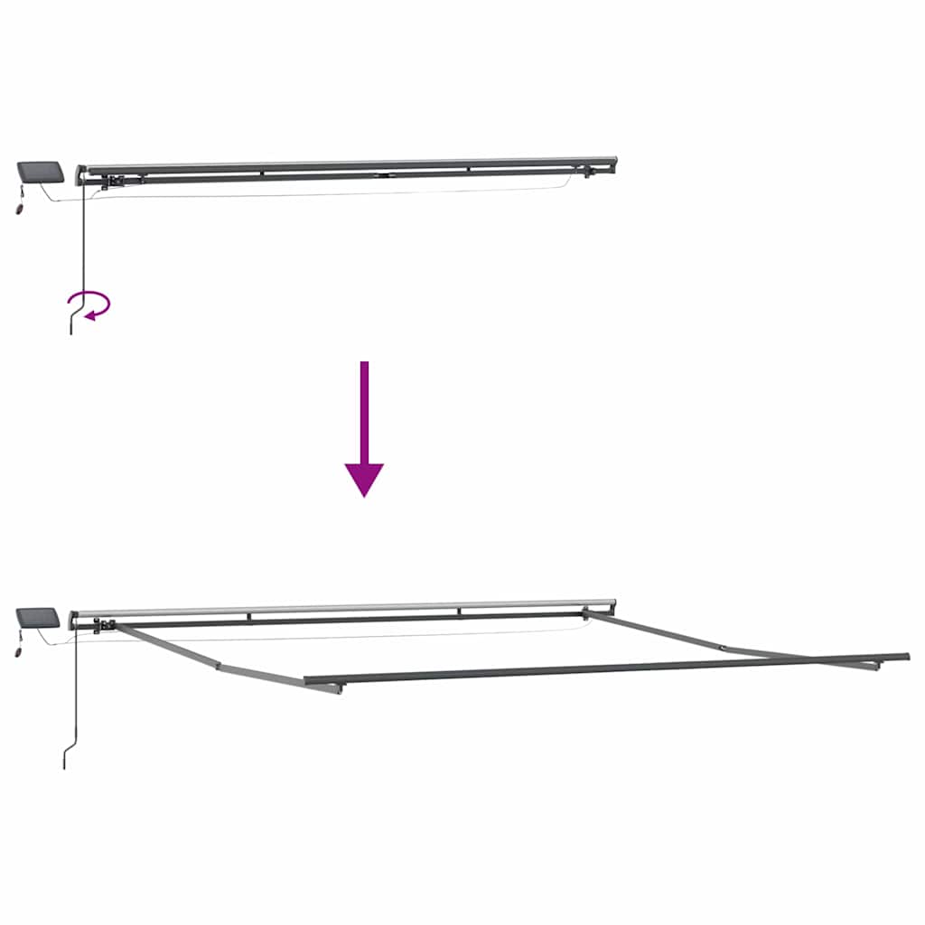 Markiseramme Antracit 400 × 350 cm Aluminium