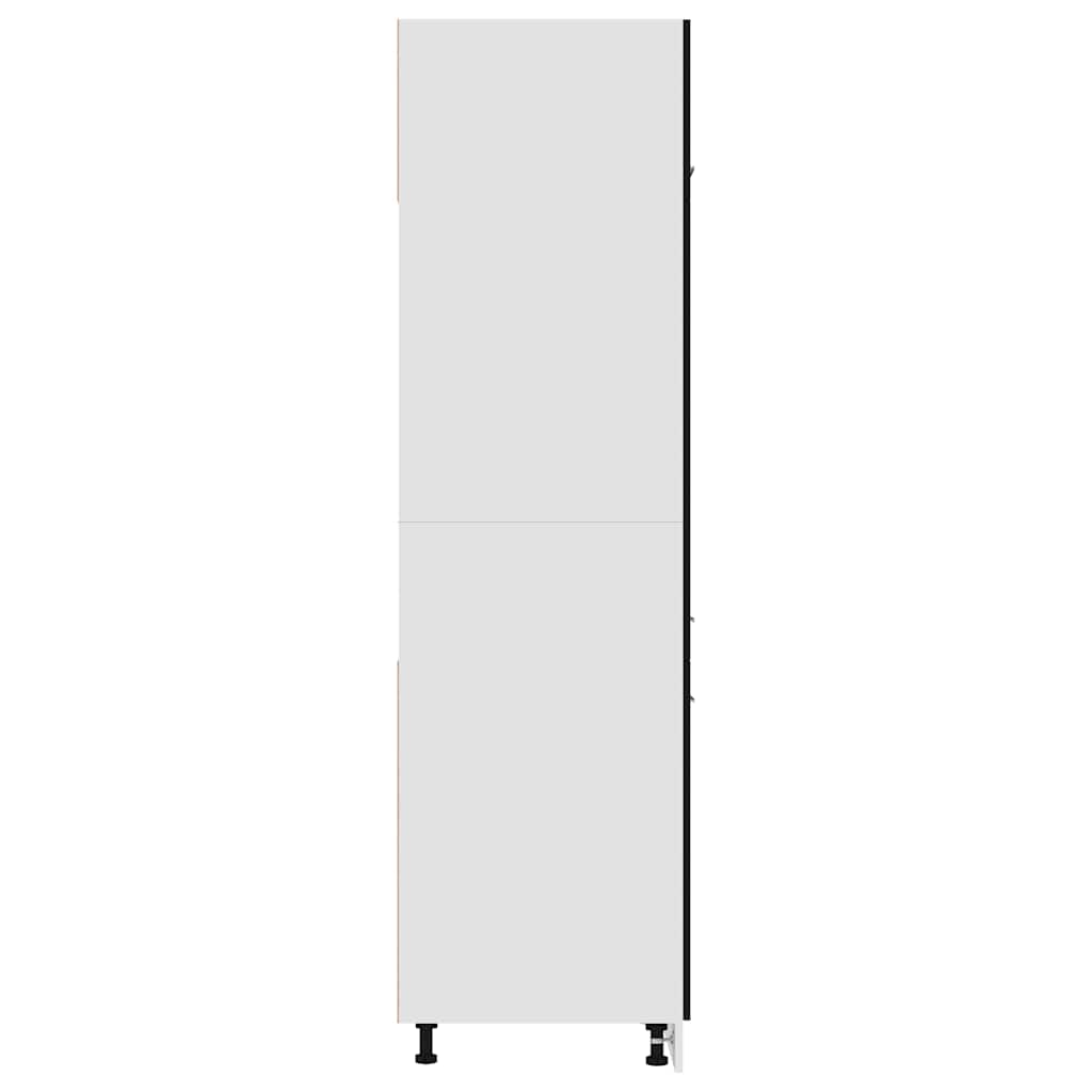 køleskabsskab "Lyon" sort 60x57x207 cm konstrueret træ