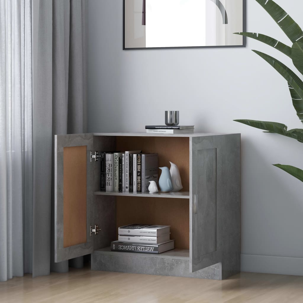 bogskab 82,5x30,5x80 cm konstrueret træ betongrå