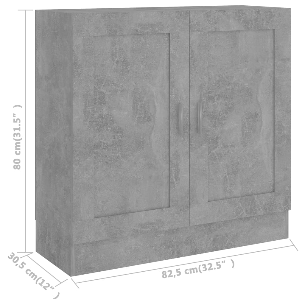 bogskab 82,5x30,5x80 cm konstrueret træ betongrå