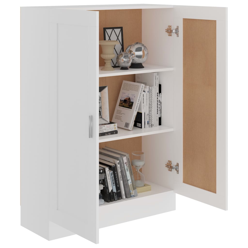 bogskab 82,5x30,5x115 cm konstrueret træ hvid