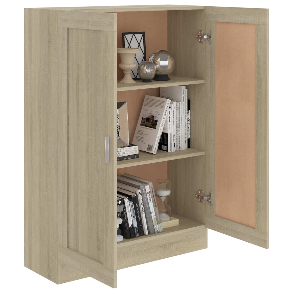 bogskab 82,5x30,5x115 cm konstrueret træ sonoma-eg