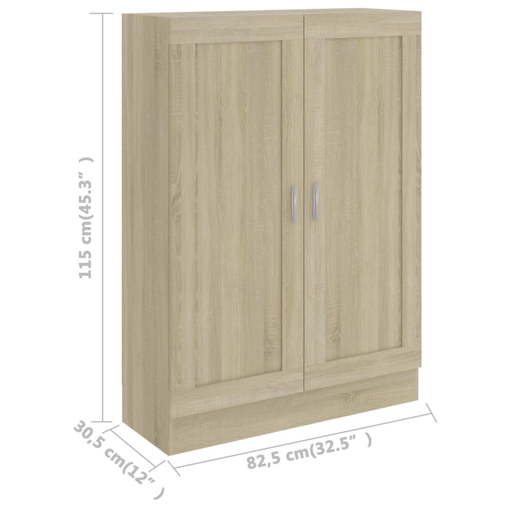 bogskab 82,5x30,5x115 cm konstrueret træ sonoma-eg