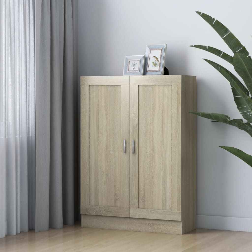 bogskab 82,5x30,5x115 cm konstrueret træ sonoma-eg