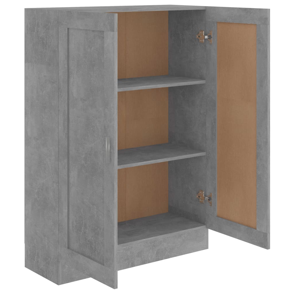 bogskab 82,5x30,5x115 cm konstrueret træ betongrå