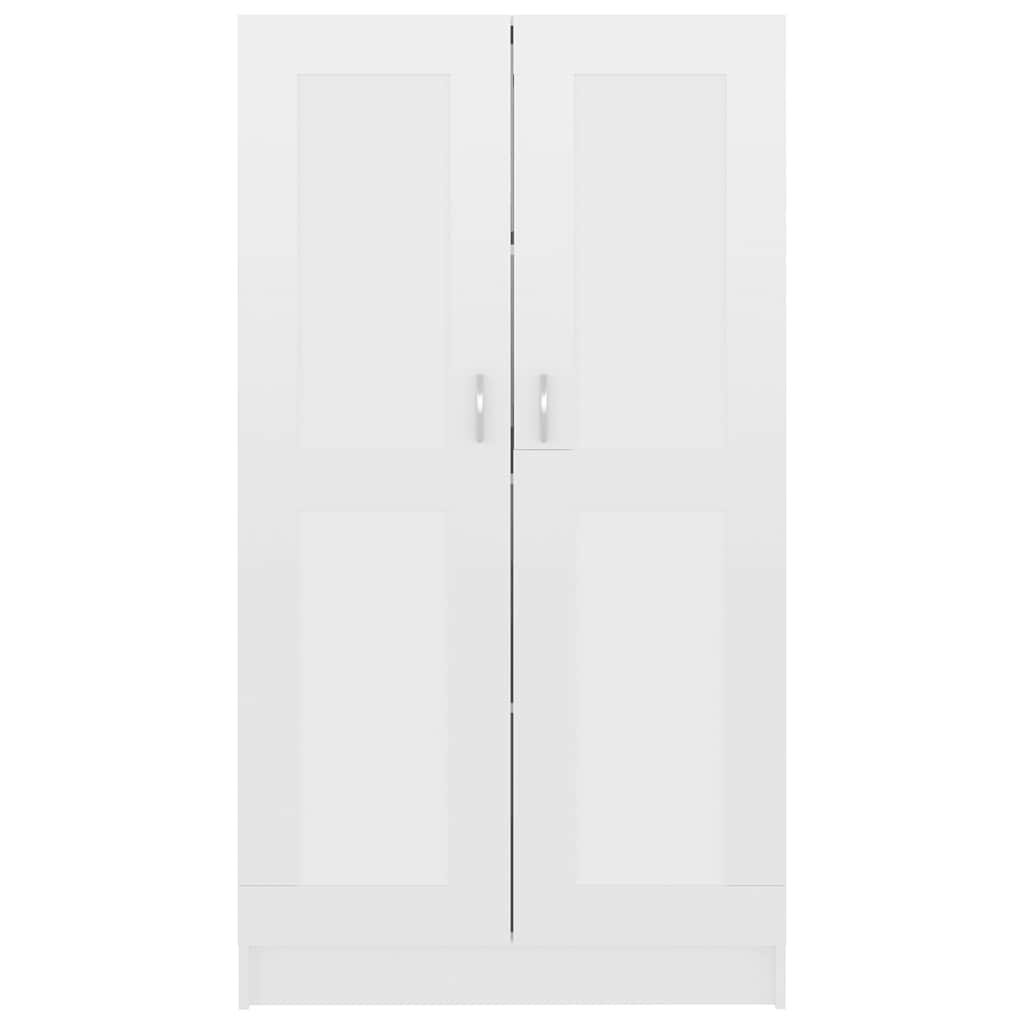 bogreol 82,5x30,5x150 cm konstrueret træ hvid højglans