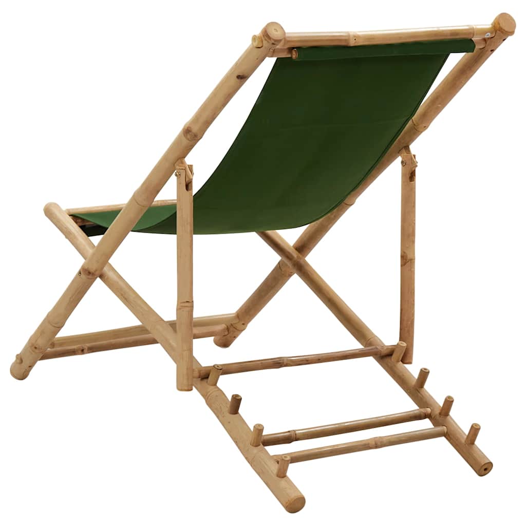 strandstol bambus og lærred grøn